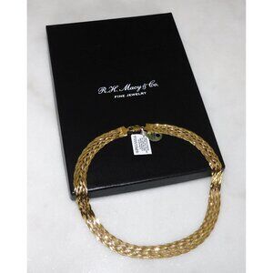 18" Macy's Giani Bernini 18k Gold Over Sterling Silver Braided Necklace NEW 20g